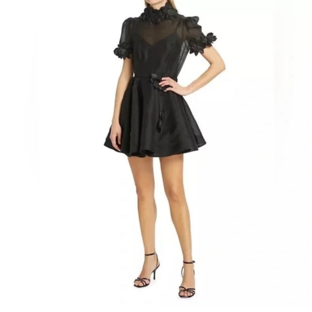 Dress black luminosity flowers